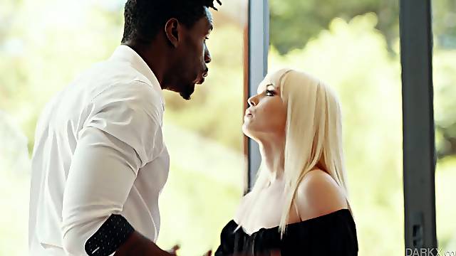 Monster black cock penetrates such a hungry shaved pussy of lewd Lilly Bell