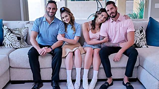 Mia Taylor and Sera Ryder are fucking with two older men