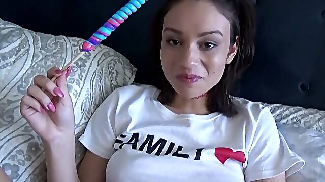 Round ass brunette babe Liv Wild gets fucked POV by her stepbro