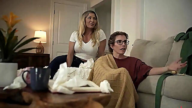 Blonde beauties Cory Chase and Ariel X lick each other's tits and pussy