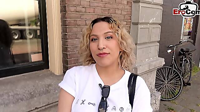 Dutch woman tourist picked up in Germany and fucked without a condom