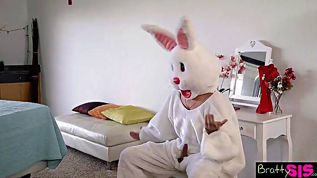 Wicked easter egg hunt with glad end for disguised stepbrother