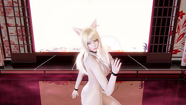Mmd Gokuraku Jodo Ahri Sexy Striptease League of Legends Hentai Uncensored 4K 60fps