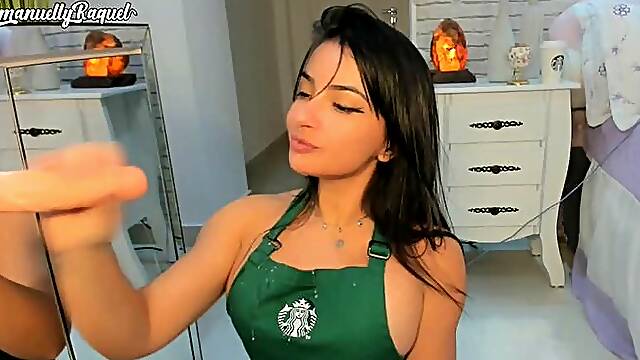 Emanuelly Raquel Roleplay-Hot-latina-barista-EMANUELLY-RAQUEL-CUM-SHOWER