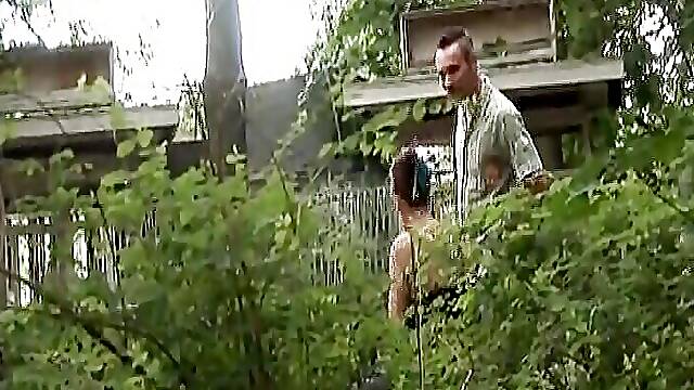 Horny German lady with an amazing round ass loves fucking in the woods